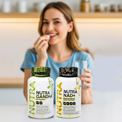 Combo: Nutra NAD+ Resveratrol + Ashwagandha | Antiestrés y Longevidad
