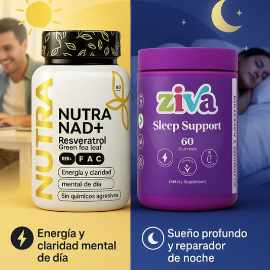 Pack Bienestar 24/7 | Resveratrol para vitalidad + Gomitas Ziva con Melatonina para descanso reparador