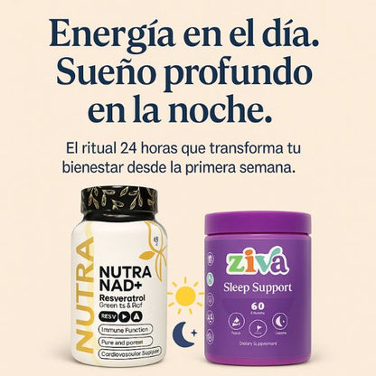 Pack Bienestar 24/7 | Resveratrol para vitalidad + Gomitas Ziva con Melatonina para descanso reparador