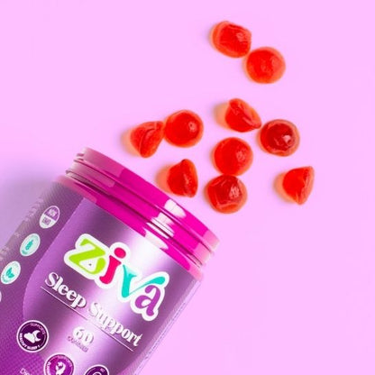 Ziva Sleep Support – Gomitas de Melatonina y Magnesio para Dormir Mejor, 60 Unidades