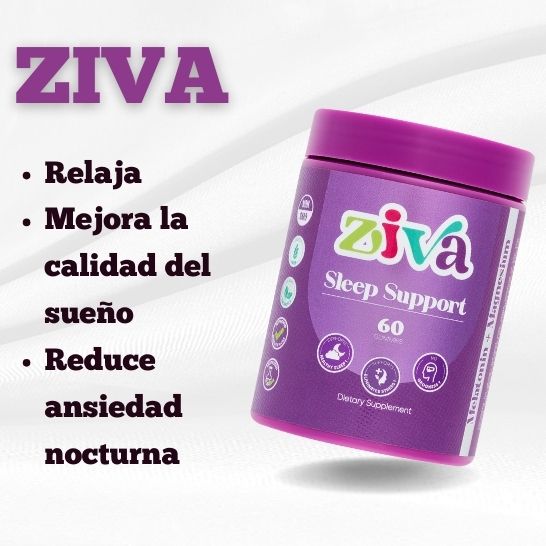 Ziva Sleep Support – Gomitas de Melatonina y Magnesio para Dormir Mejor, 60 Unidades