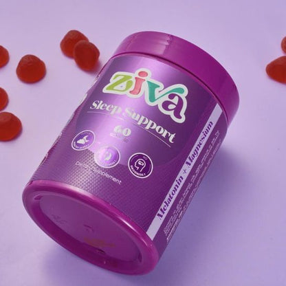 Ziva Sleep Support – Gomitas de Melatonina y Magnesio para Dormir Mejor, 60 Unidades