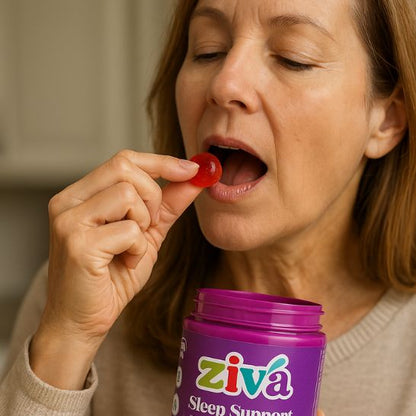 Ziva Sleep Support – Gomitas de Melatonina y Magnesio para Dormir Mejor, 60 Unidades