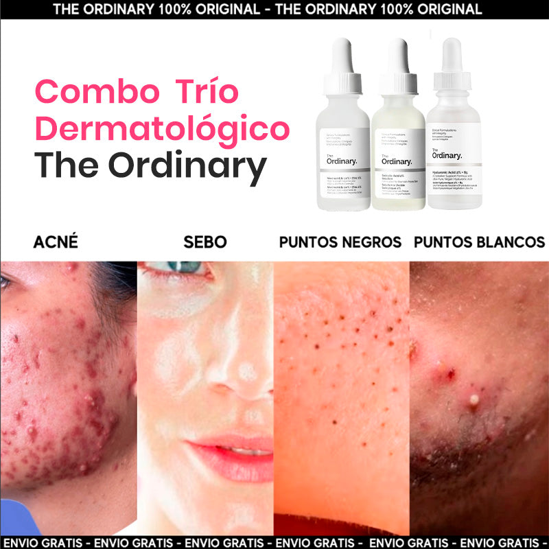Combo Trío Dermatológico Anti-Poros | Niacinamida + Acido Hialuronico + Acido Salicilico