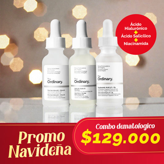 Combo Trío Dermatológico Anti-Poros | Niacinamida + Acido Hialuronico + Acido Salicilico