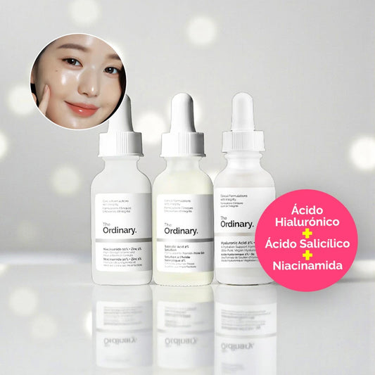Combo Trío Dermatológico Anti-Poros | Niacinamida + Acido Hialuronico + Acido Salicilico