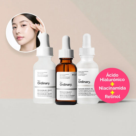 Combo Anti-Poros + Glow + Renovación | Niacinamida + Ácido Hialurónico + Retinol