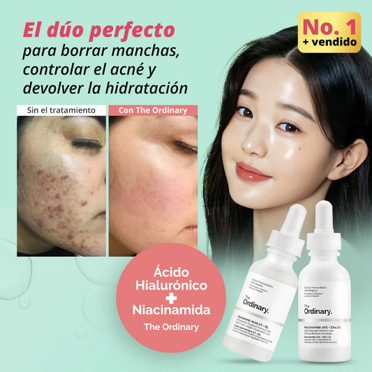 Niacinamida + Acido Hialuronico: Combo Anti-Manchas y Anti-Acné + Hidratación Profunda