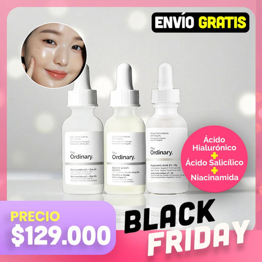 Combo Trío Dermatológico Anti-Poros | Niacinamida + Acido Hialuronico + Acido Salicilico